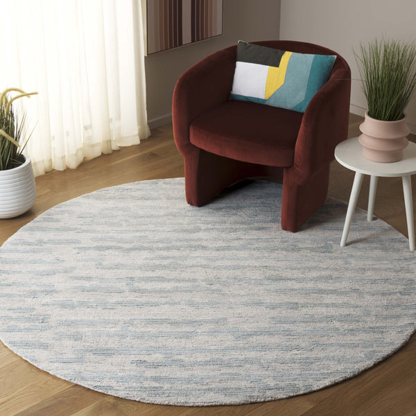 Safavieh Ebony Exquisite Hand-tufted Area Rug - Luxurious Wool-cotton Blend For Modern Home Décor Elegance Ivory ,Light Blue 80% Wool,20% Cotton Ebn919l-6sq