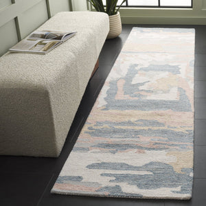 Safavieh Ebony Hand-tufted Modern Runner Rug - Luxurious Grey And Ivory Design For Elegant Interiors Grey ,Ivory 80% Wool,20% Cotton Ebn924f-29