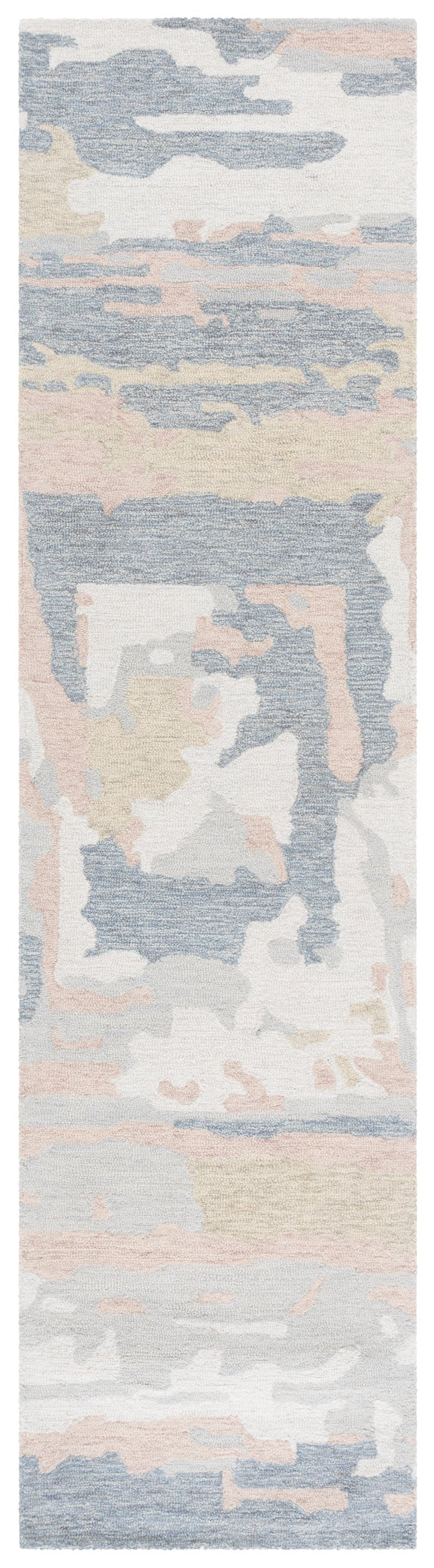 Safavieh Ebony Hand-tufted Modern Runner Rug - Luxurious Grey And Ivory Design For Elegant Interiors Grey ,Ivory 80% Wool,20% Cotton Ebn924f-6sq