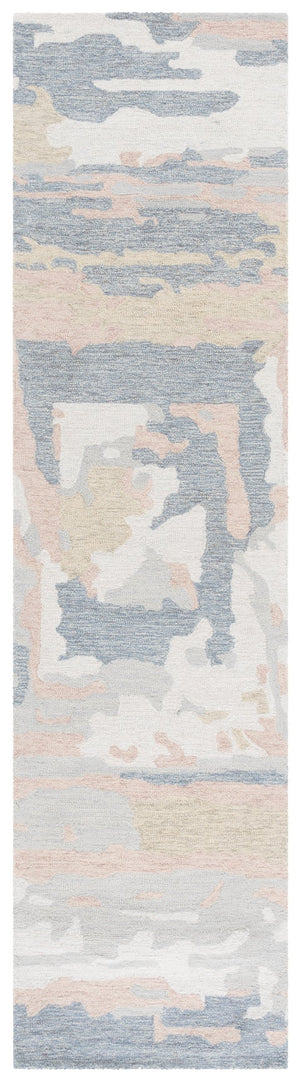 Safavieh Ebony Hand-tufted Modern Runner Rug - Luxurious Grey And Ivory Design For Elegant Interiors Grey ,Ivory 80% Wool,20% Cotton Ebn924f-29