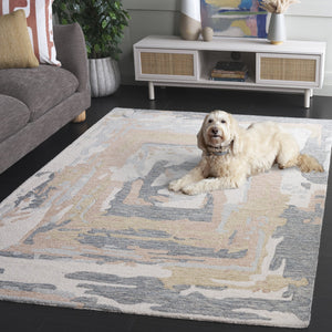 Safavieh Ebony Hand-tufted Modern Runner Rug - Luxurious Grey And Ivory Design For Elegant Interiors Grey ,Ivory 80% Wool,20% Cotton Ebn924f-5