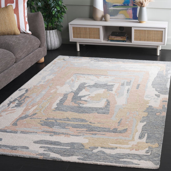 Safavieh Ebony Luxurious Hand-tufted Area Rug - Chic Modern Design For Effortless Home Elegance And Comfort Grey ,Ivory 80% Wool,20% Cotton Ebn924f-3