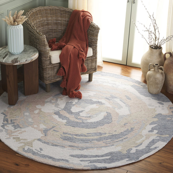 Safavieh Ebony Hand-tufted Modern Runner Rug - Luxurious Grey And Ivory Design For Elegant Interiors Grey ,Ivory 80% Wool,20% Cotton Ebn924f-6r