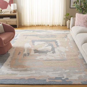 Safavieh Ebony Hand-tufted Modern Runner Rug - Luxurious Grey And Ivory Design For Elegant Interiors Grey ,Ivory 80% Wool,20% Cotton Ebn924f-8