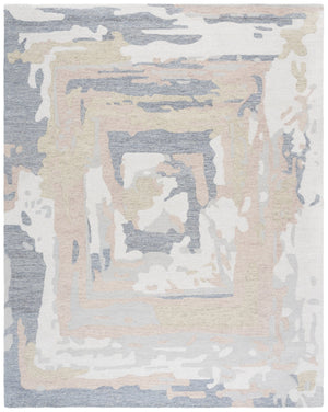 Safavieh Ebony Hand-tufted Modern Runner Rug - Luxurious Grey And Ivory Design For Elegant Interiors Grey ,Ivory 80% Wool,20% Cotton Ebn924f-8