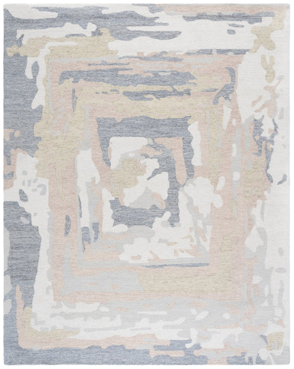 Safavieh Ebony Hand-tufted Modern Runner Rug - Luxurious Grey And Ivory Design For Elegant Interiors Grey ,Ivory 80% Wool,20% Cotton Ebn924f-8