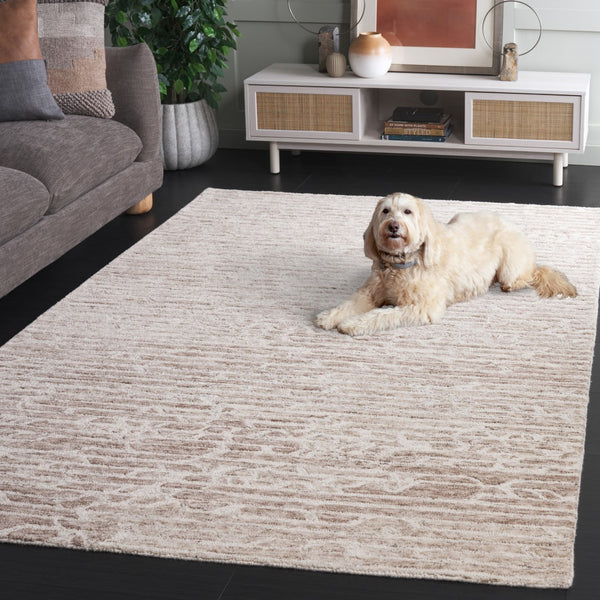 Safavieh Ebony Area Rug - Hand-tufted Modern Elegance In Luxurious Wool Blend For Stylish Home Decor Light Brown ,Ivory 80% Wool,20% Cotton Ebn927t-3