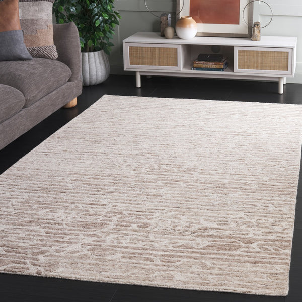 Safavieh Ebony Area Rug - Hand-tufted Modern Elegance In Luxurious Wool Blend For Stylish Home Decor Light Brown ,Ivory 80% Wool,20% Cotton Ebn927t-3