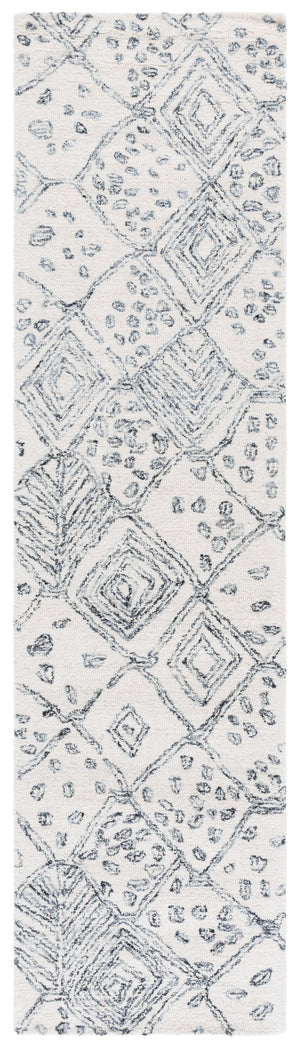 Safavieh Ebony Hand-tufted Runner Rug - Luxurious Wool & Cotton Blend, Modern Ivory And Grey Design, India Ivory ,Grey 80% Wool,20% Cotton Ebn929a-29