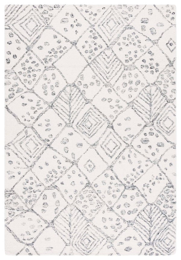 Safavieh Ebony Hand-tufted Runner Rug - Luxurious Wool & Cotton Blend, Modern Ivory And Grey Design, India Ivory ,Grey 80% Wool,20% Cotton Ebn929a-5