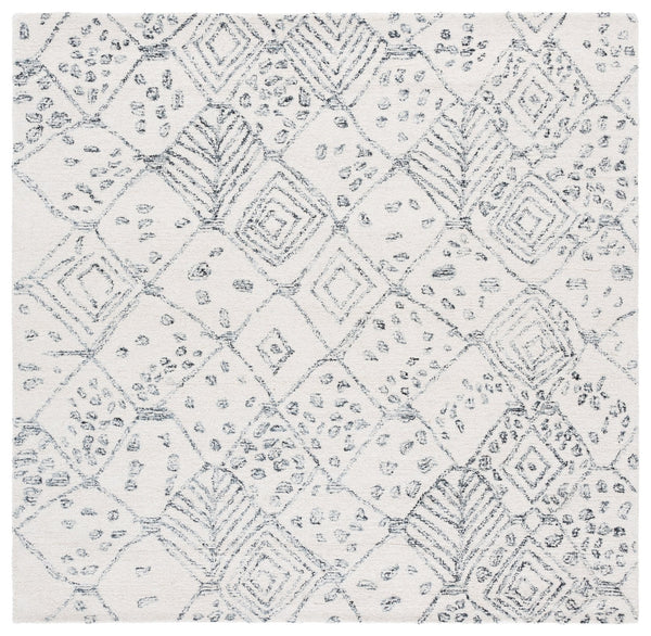 Safavieh Ebony Hand-tufted Runner Rug - Luxurious Wool & Cotton Blend, Modern Ivory And Grey Design, India Ivory ,Grey 80% Wool,20% Cotton Ebn929a-6sq