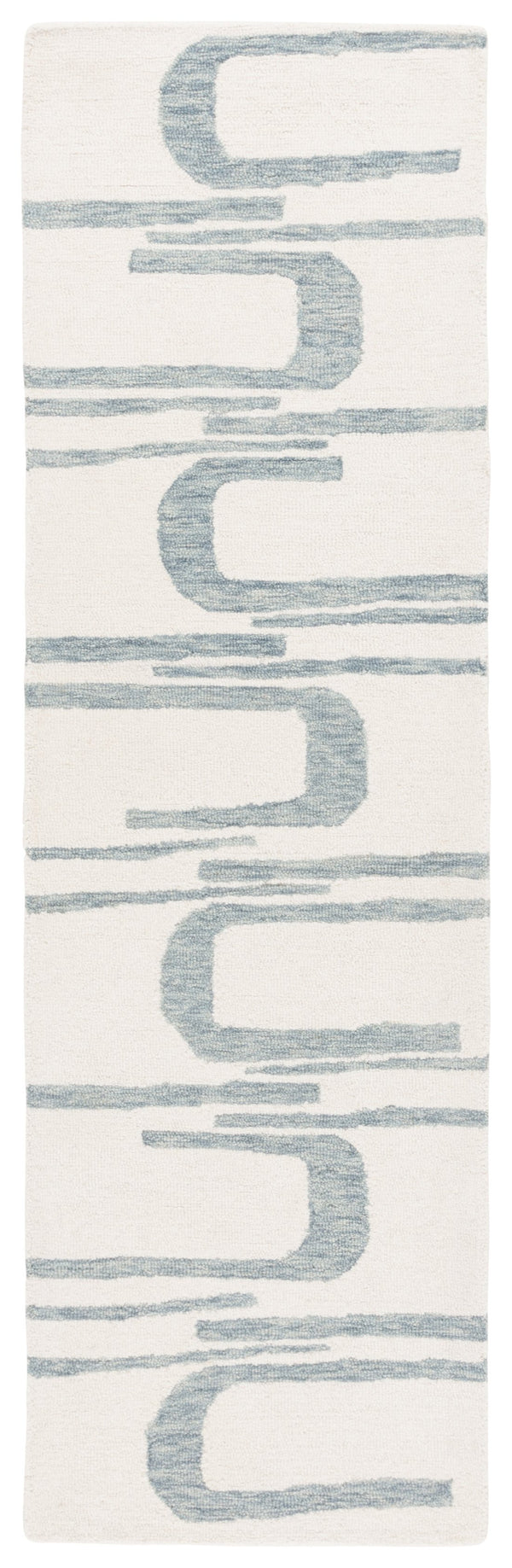 Safavieh Ebony Handcrafted Runner Area Rug - Luxurious Wool And Cotton Blend For Elegant Home Décor Ivory ,Blue 80% Wool 20% Cotton Ebn951m-28