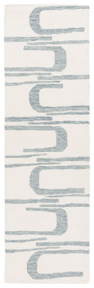 Safavieh Ebony Hand-tufted Area Rug - Elegant Indian Craftsmanship Blending Comfort And Timeless Style Ivory ,Blue 80% Wool 20% Cotton Ebn951m-6