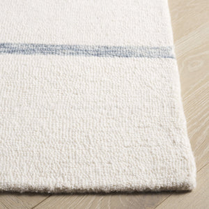 Safavieh Ebony Handcrafted Runner Area Rug - Luxurious Wool And Cotton Blend For Elegant Home Décor Ivory ,Blue 80% Wool 20% Cotton Ebn951m-5