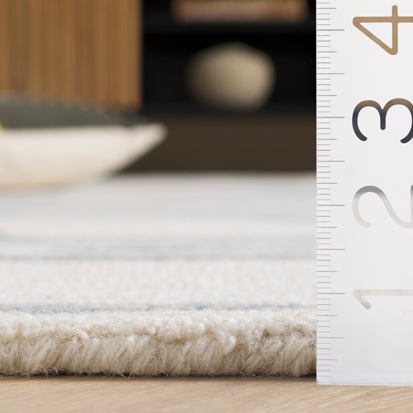 Safavieh Ebony Handcrafted Runner Area Rug - Luxurious Wool And Cotton Blend For Elegant Home Décor Ivory ,Blue 80% Wool 20% Cotton Ebn951m-5