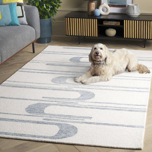 Safavieh Ebony Handcrafted Runner Area Rug - Luxurious Wool And Cotton Blend For Elegant Home Décor Ivory ,Blue 80% Wool 20% Cotton Ebn951m-5