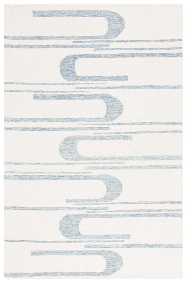 Safavieh Ebony Hand-tufted Area Rug - Elegant Indian Craftsmanship Blending Comfort And Timeless Style Ivory ,Blue 80% Wool 20% Cotton Ebn951m-6