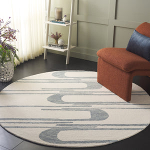 Safavieh Ebony Handcrafted Runner Area Rug - Luxurious Wool And Cotton Blend For Elegant Home Décor Ivory ,Blue 80% Wool 20% Cotton Ebn951m-6r