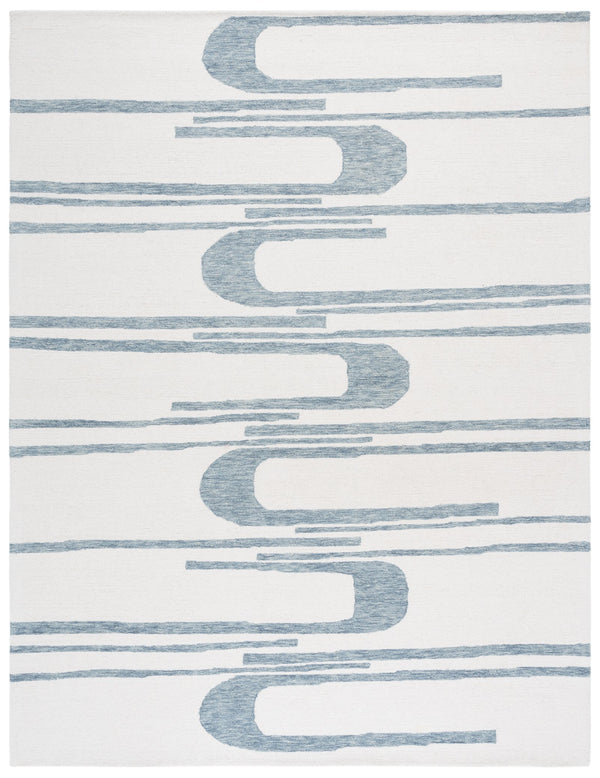 Safavieh Ebony Handcrafted Runner Area Rug - Luxurious Wool And Cotton Blend For Elegant Home Décor Ivory ,Blue 80% Wool 20% Cotton Ebn951m-8