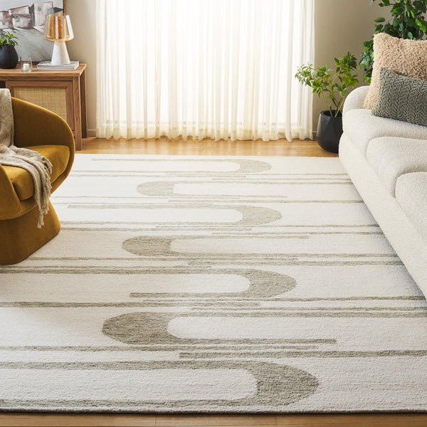 Safavieh Ebony Handcrafted Runner Area Rug - Luxurious Wool And Cotton Blend For Elegant Home Décor Ivory ,Green 80% Wool 20% Cotton Ebn951y-8