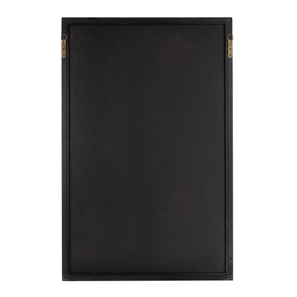 Rowena Interiors Geometric Art Deco Wood Frame Rectangular Wall Mirror with Angular Layered Detail Gold EC1569
