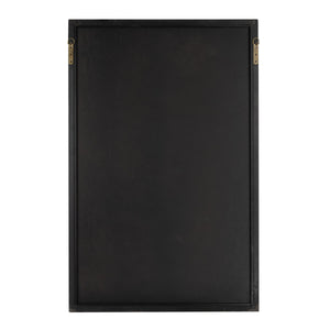 Rowena Interiors Geometric Art Deco Wood Frame Rectangular Wall Mirror with Angular Layered Detail Black EC1570