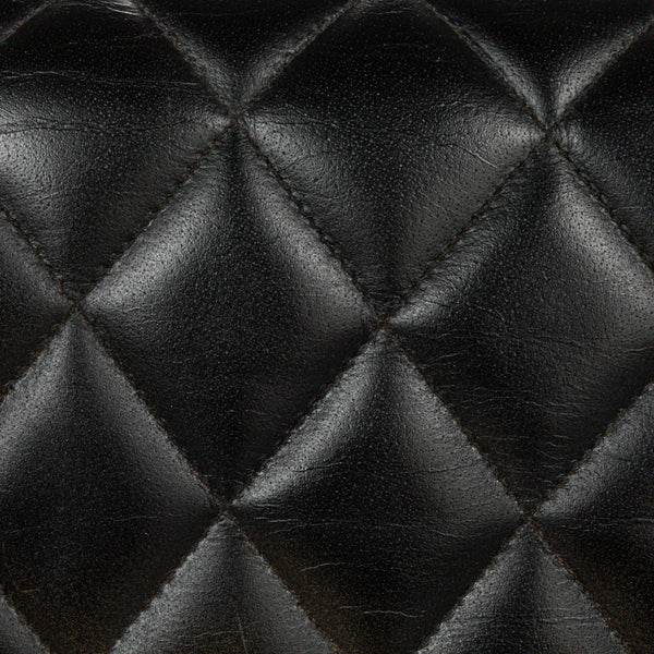 Rowena Interiors Diamond-Stitched Genuine Leather Upholstered Bench with Solid Mango Wood Legs for Entryway Black EC1657