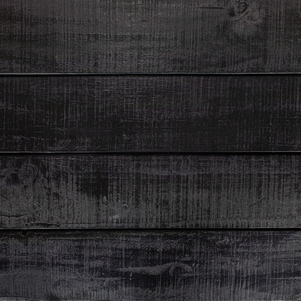 Rowena Interiors Reclaimed Pine Trestle Dining Table Seats Eight with Satin Black Farmhouse Finish EC1691