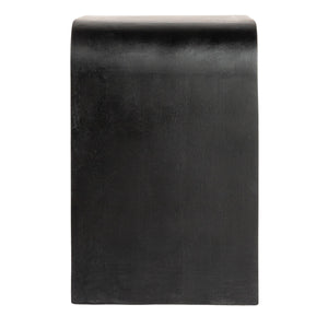 Rowena Interiors Waterfall Edge Solid Mango Wood End Table with Open Shelf for Modern Living Spaces Black EC1719