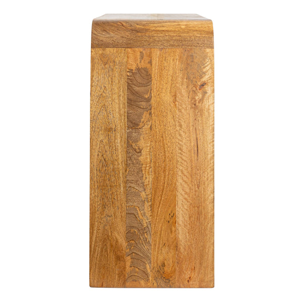 Rowena Interiors Waterfall Edge Solid Mango Wood Console Table Slim Sculptural Entryway Accent Natural EC1720
