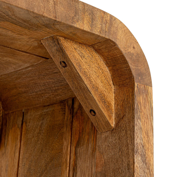 Rowena Interiors Waterfall Edge Solid Mango Wood Console Table Slim Sculptural Entryway Accent Natural EC1720