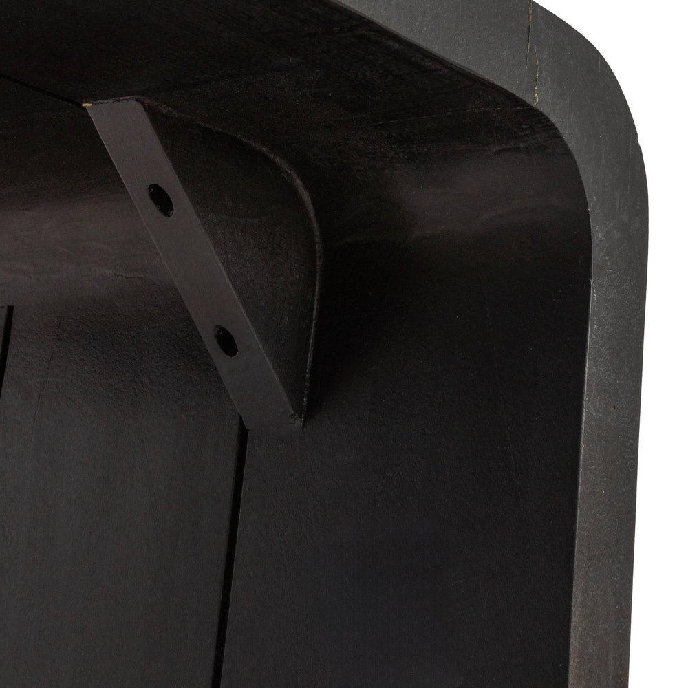 Rowena Interiors Waterfall Edge Solid Mango Wood Coffee Table Sculptural Grain Living Room Accent Black EC1721