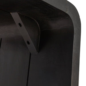 Rowena Interiors Waterfall Edge Solid Mango Wood Coffee Table Sculptural Grain Living Room Accent Black EC1721