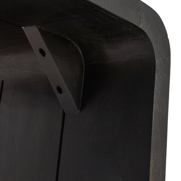 Rowena Interiors Waterfall Edge Solid Mango Wood Coffee Table Sculptural Grain Living Room Accent Black EC1721