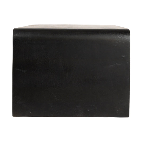 Rowena Interiors Waterfall Edge Solid Mango Wood Coffee Table Sculptural Grain Living Room Accent Black EC1721