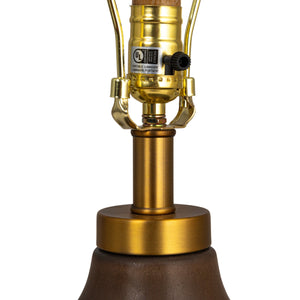 Rowena Interiors 30.5 Inch Sculpted Stoneware Table Lamp with Linen Drum Shade for Organic Modern Decor EC1744