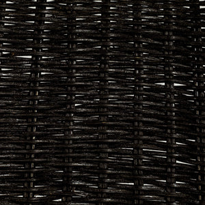 Rowena Interiors Woven Rattan Barstool with S-Curve Metal Frame for Coastal or Farmhouse Kitchens Black EC1770