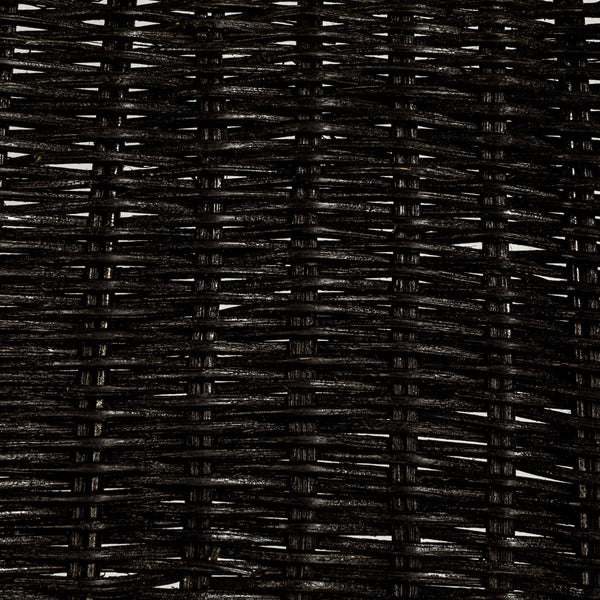 Rowena Interiors Woven Rattan Barstool with S-Curve Metal Frame for Coastal or Farmhouse Kitchens Black EC1770