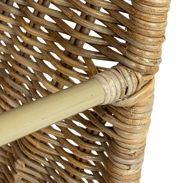 Rowena Interiors Woven Rattan Barstool with S-Curve Metal Frame for Coastal or Farmhouse Kitchens Natural EC1771