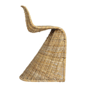 Rowena Interiors Woven Rattan Barstool with S-Curve Metal Frame for Coastal or Farmhouse Kitchens Natural EC1771