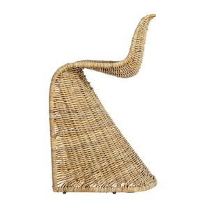 Rowena Interiors Woven Rattan Barstool with S-Curve Metal Frame for Coastal or Farmhouse Kitchens Natural EC1771