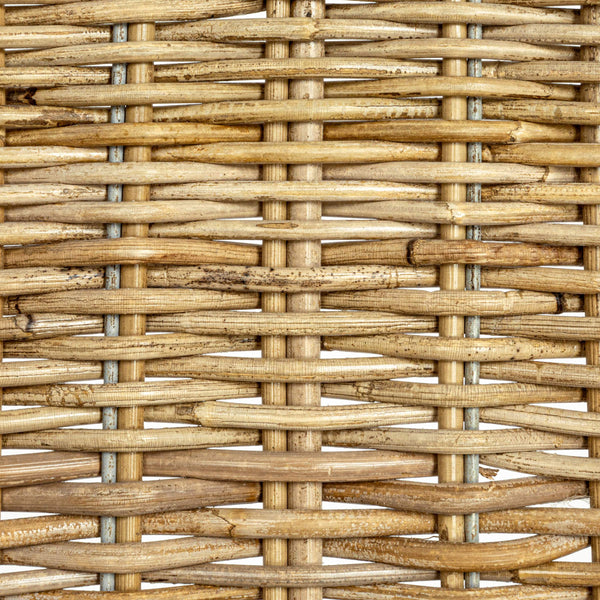 Rowena Interiors Woven Rattan Barstool with S-Curve Metal Frame for Coastal or Farmhouse Kitchens Natural EC1771