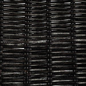 Rowena Interiors Woven Rattan S-Curve Bench Sculptural Accent Seating for Patio Entryway or Bedroom Black EC1772