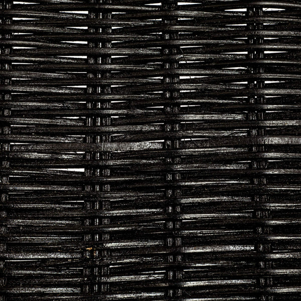 Rowena Interiors Woven Rattan S-Curve Bench Sculptural Accent Seating for Patio Entryway or Bedroom Black EC1772