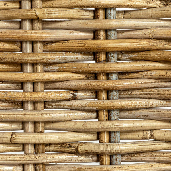 Rowena Interiors Woven Rattan S-Curve Bench Sculptural Accent Seating for Patio Entryway or Bedroom Natural EC1773