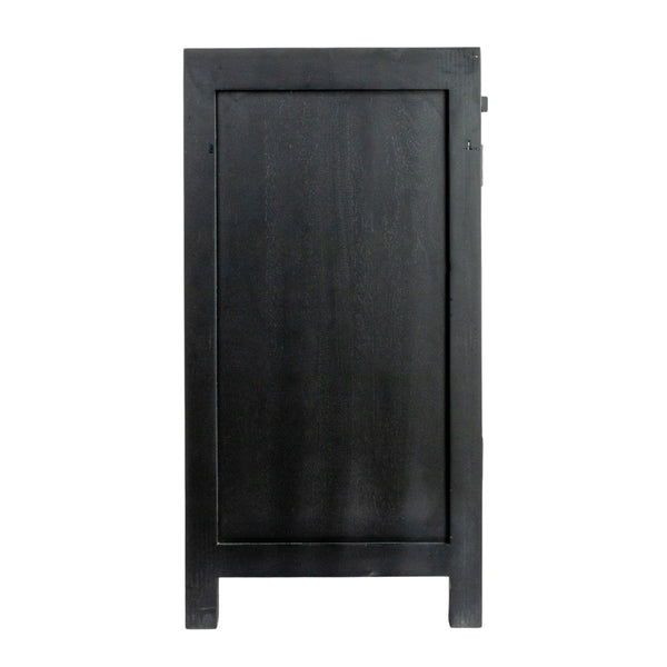 Rowena Interiors Mango Wood Cane Panel Storage Cabinet Bohemian Accent Piece for Living or Dining Rooms EC1818