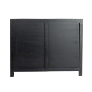 Rowena Interiors Mango Wood Cane Panel Storage Cabinet Bohemian Accent Piece for Living or Dining Rooms EC1818