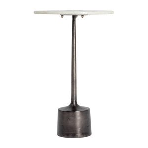 Rowena Interiors Marble Top Sunburst Aluminum Martini Table Sculptural Living Room Accent Piece EC1821