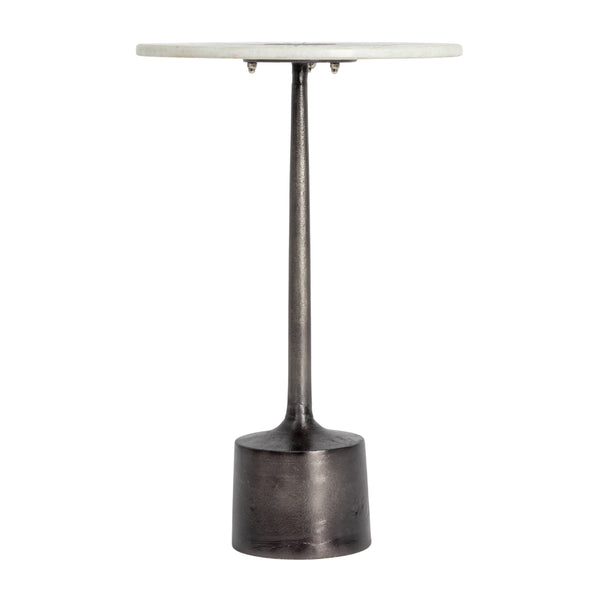 Rowena Interiors Marble Top Sunburst Aluminum Martini Table Sculptural Living Room Accent Piece EC1821