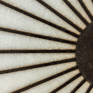 Rowena Interiors Marble Top Sunburst Aluminum Martini Table Sculptural Living Room Accent Piece EC1821